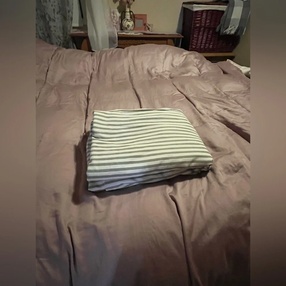 Jellymoni~Striped Gray Cotton Duvet ~ King ~ 100% Cotton - Picture 4 of 9